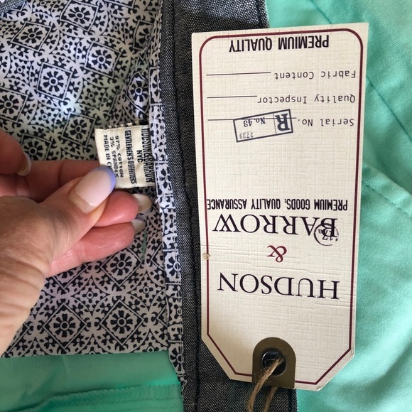 NWT Hudson & Barrow Mint men shorts Sz 38 - Picture 4 of 6